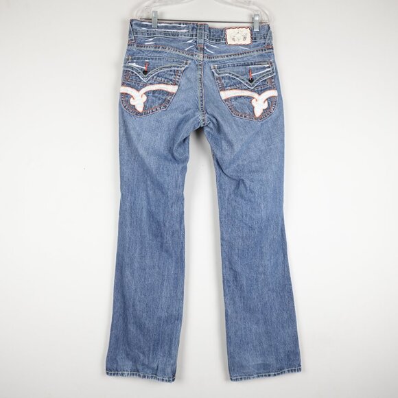 Vintage Laguna Beach Jeans Mens 34 (36x34) Y2K Skull Biker Denim Made in USA - Picture 1 of 12